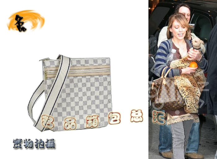 M51112 LV斜挎包 LV經典白色棋盤格 LV女包 LV單肩包 LV購物袋