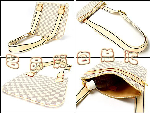 M51112 LV斜挎包 LV經典白色棋盤格 LV女包 LV單肩包 LV購物袋