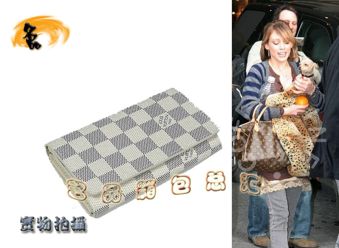 N61744 LV經典款 LV白色棋盤格 LV女包 LV錢包 LV短款錢包