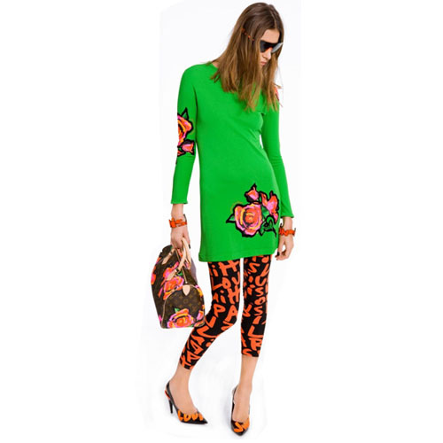 M48610 LV限量版 Speedy系列 玫瑰花涂鴉女包 LV手提包 LV枕頭包