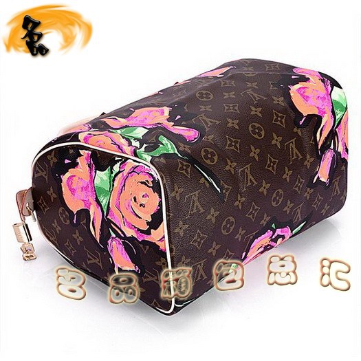 M48610 LV限量版 Speedy系列 玫瑰花涂鴉女包 LV手提包 LV枕頭包