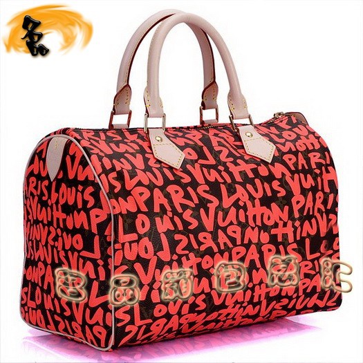 M93705 LV最新款 LV女包 LV手提包 LV涂鴉系列 LV旅行包 橙色