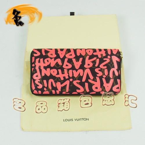 M93710 LV錢包 LV長款錢包 LV涂鴉系列 LV女包 LV零錢包 桃紅色