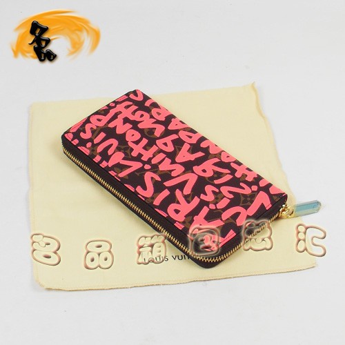 M93710 LV錢包 LV長款錢包 LV涂鴉系列 LV女包 LV零錢包 桃紅色