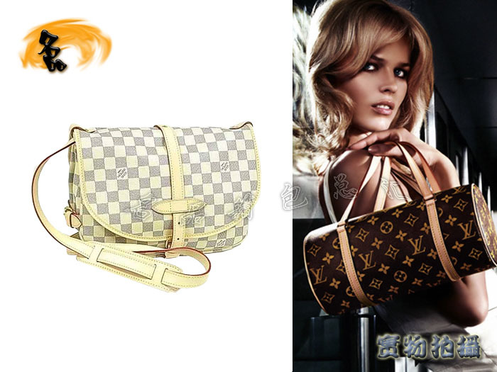 N48202 LV斜挎包 LV經典白色棋盤格 LV帆布包 LV女包