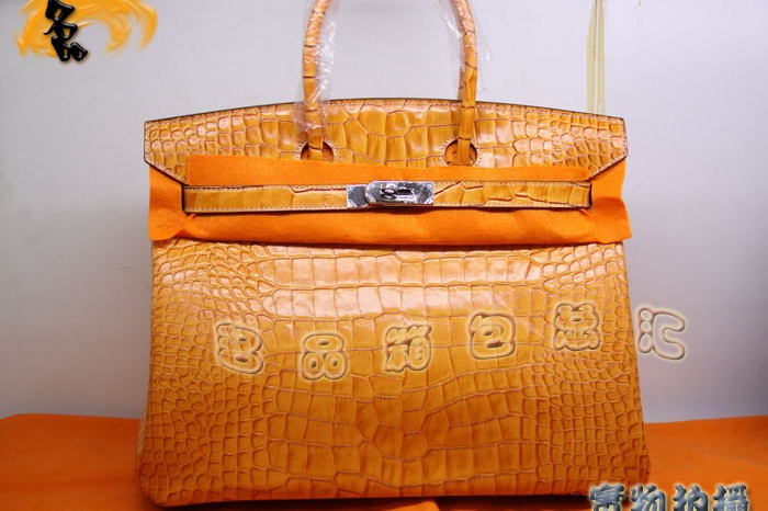 Hermes新款時(shí)尚女包 Hermes鱷魚紋 手提包 Hermes Birkin 鉑金包