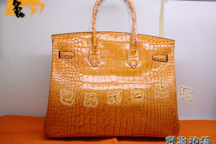 Hermes新款時(shí)尚女包 Hermes鱷魚紋 手提包 Hermes Birkin 鉑金包