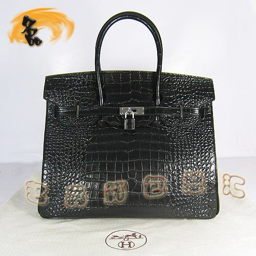 6089 Hermes歐美明星大愛 鱷魚紋 女包 手提包 Hermes Birkin 鉑金包 35 Birkin