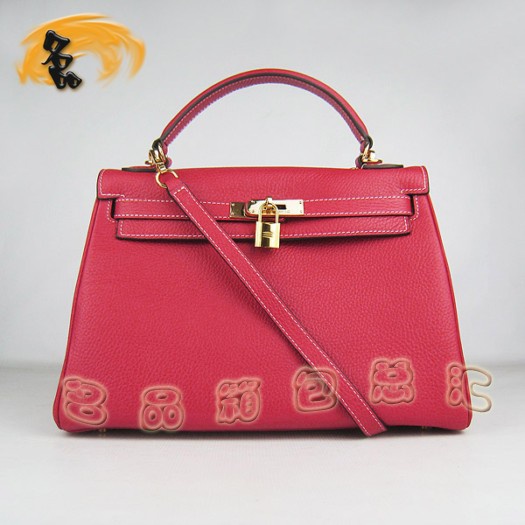 6108 Hermes Kelly 凱莉包 32cm 愛(ài)馬仕黑色荔枝紋女包 手提包 斜跨包 金扣