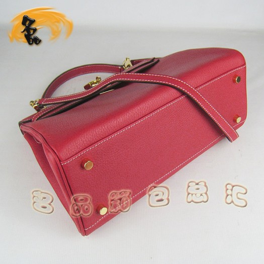 6108 Hermes Kelly 凱莉包 32cm 愛(ài)馬仕黑色荔枝紋女包 手提包 斜跨包 金扣