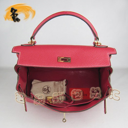 6108 Hermes Kelly 凱莉包 32cm 愛(ài)馬仕黑色荔枝紋女包 手提包 斜跨包 金扣