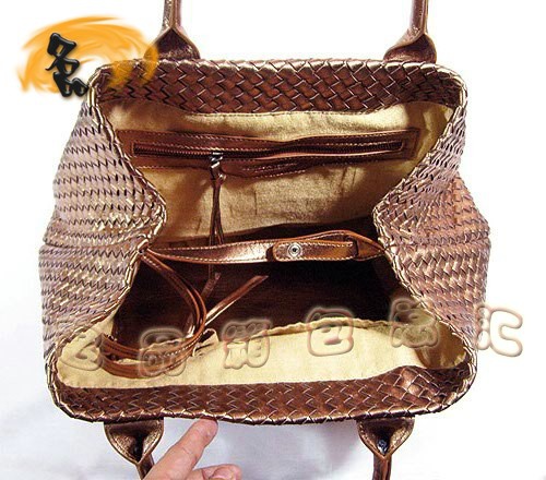 78919 寶緹嘉 最新款 時尚女士手提包 經典款單肩包 金色編織手袋