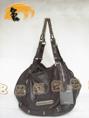 8008 THOMAS WYLDE/托馬斯 經典款骷髏頭手提包 深啡色時尚女士單肩包