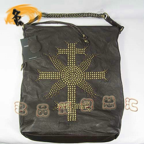 88022B THOMAS WYLDE托馬斯 新款手袋 深啡色全皮手提包 超A女士購(gòu)物袋