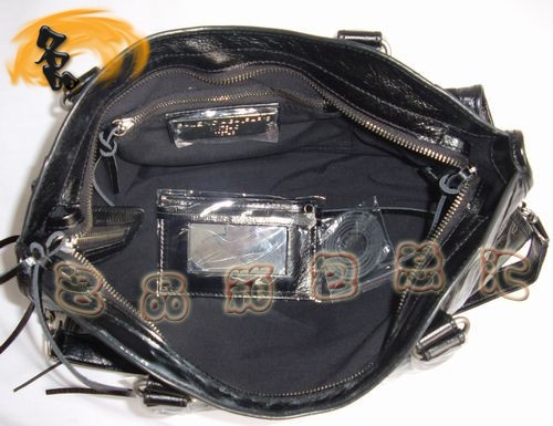 084332 BALENCIAGA最新款黑色牛皮時尚女士手提包 巴黎世家機車包 斜挎包