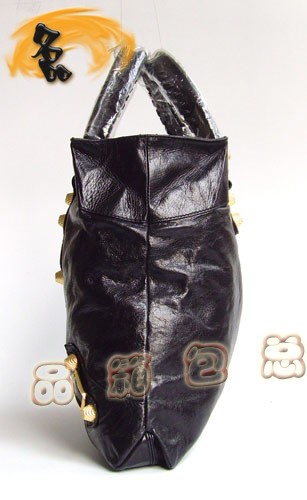 084326B 超A品質 巴黎世家黑色高檔牛皮時尚女士手提/手挽包 BALENCIAGA機車包