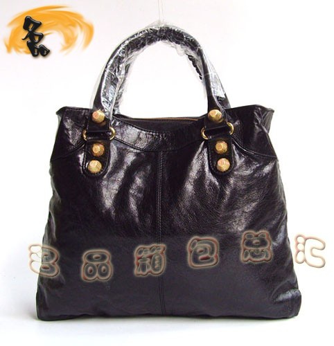 084326B 超A品質 巴黎世家黑色高檔牛皮時尚女士手提/手挽包 BALENCIAGA機車包