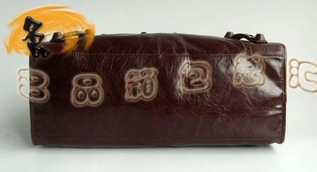 084824 BLENCIAGA深啡色牛皮花邊手提包 巴黎世家機車包 時尚女士手挽包