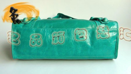 084832 新款湖水藍牛皮時尚女士手提包 巴黎世家斜挎包 BLENCIAGA經典機車包