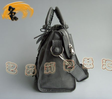 084832 新款深灰色牛皮時(shí)尚女士手提包 BLENCIAGA斜挎包 巴黎世家機(jī)車包 女包