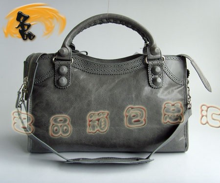 084832 新款深灰色牛皮時(shí)尚女士手提包 BLENCIAGA斜挎包 巴黎世家機(jī)車包 女包