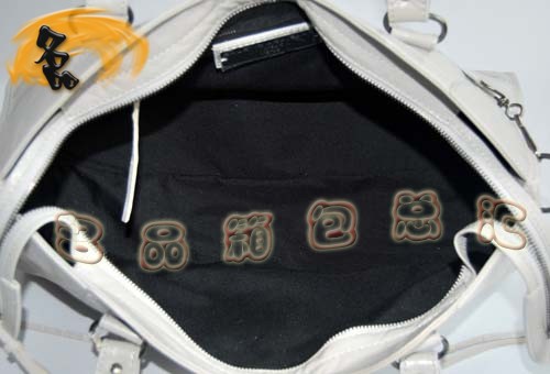 084328 超A牛皮時尚休閑女士手提包 BALENCIAGA 巴黎世家機車包 灰白色女包