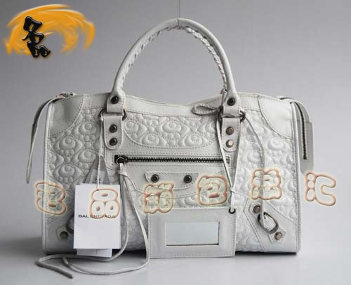 084932 正品品質 巴黎世家刺繡系列時尚女士手提包 BALENCIAGA斜挎包 機車包