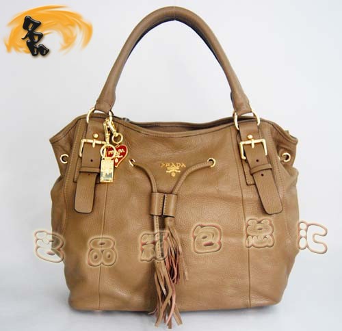 3058 Prada手提包 Prada最新款 時尚休閑女包 Prada經典款 杏色