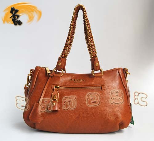 2994 Prada斜挎包 Prada休閑女包 Prada時尚新款朋克系列單肩包 啡色