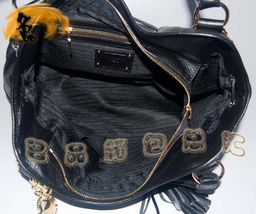 3058 Prada手提包 Prada最新款 時尚休閑女包 Prada經典款 黑色