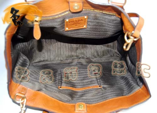 7990 Prada經典時尚女士兩用包 Prada斜挎包 Prada手提包 淺啡色