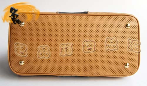 29150 Prada手提包 新款上市 普拉達經典款網孔皮時尚休閑女包 杏配黑