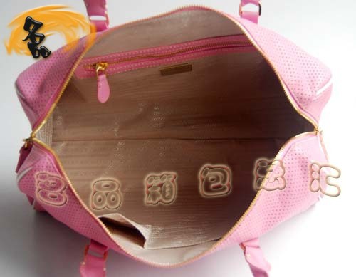 29144 Prada時尚女包 普拉達奢華明星網孔真皮手提包 十色可選 粉紅色