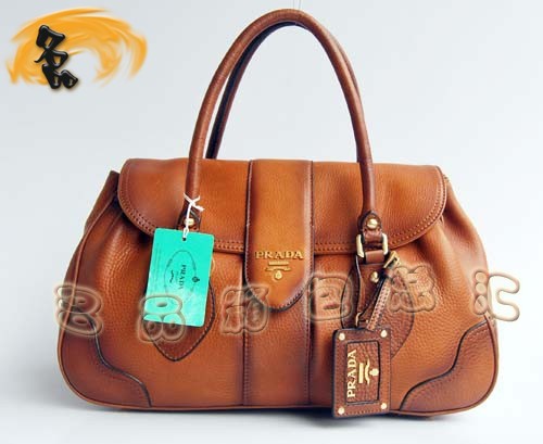 80045 Prada最新款 Prada高檔牛皮包 Prada手提包 Prada經典款 淺啡色