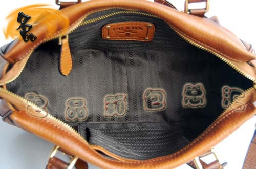 80042 Prada 普拉達熱賣女包 Prada手提 手挽包 Prada斜挎包 淺啡色