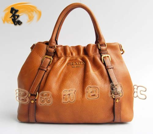 80043 普拉達熱賣新款牛皮兩用女包 Prada手提包 Prada斜挎包 淺啡色