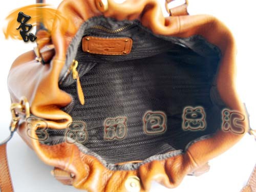 80043 普拉達熱賣新款牛皮兩用女包 Prada手提包 Prada斜挎包 淺啡色