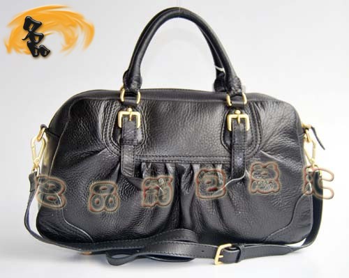 80044 普拉達新款高檔牛皮女包 Prada手提包 Prada斜挎包 黑色