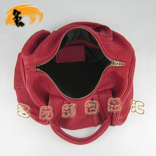 63460 熱賣新款明星酷炫 Aslexander Wang/亞利山大王 柳釘手提包 紅色