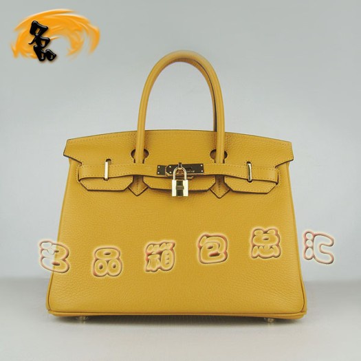 6088 Hermes 30 Birkin 手提包 Hermes Birkin 鉑金包 Hermes女包 黃色金扣