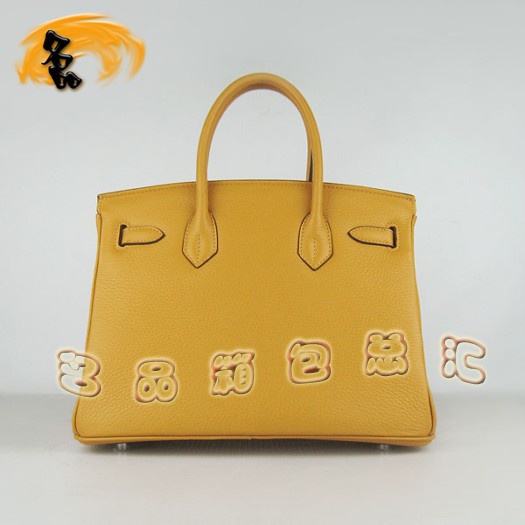 6088 Hermes 30 Birkin 手提包 Hermes Birkin 鉑金包 Hermes女包 黃色銀扣