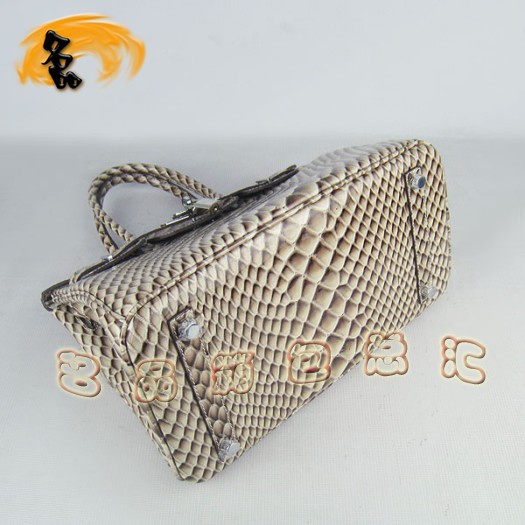 6088 Hermes Birkin 鉑金包 30cm 魚紋手提包 Hermes女包 灰色銀扣