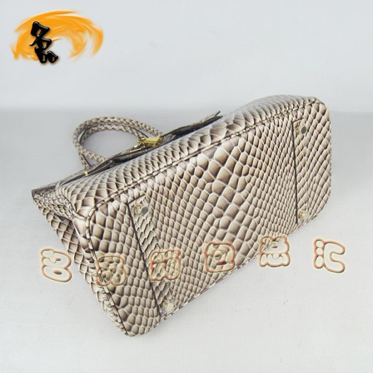 6089 Hermes新款魚紋女士手提包 Hermes Birkin 鉑金包 35 Birkin 灰色金扣