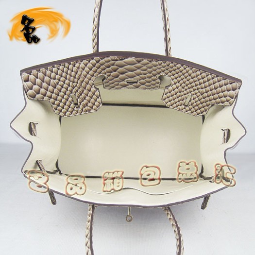 6089 Hermes新款魚紋女士手提包 Hermes Birkin 鉑金包 35 Birkin 灰色金扣