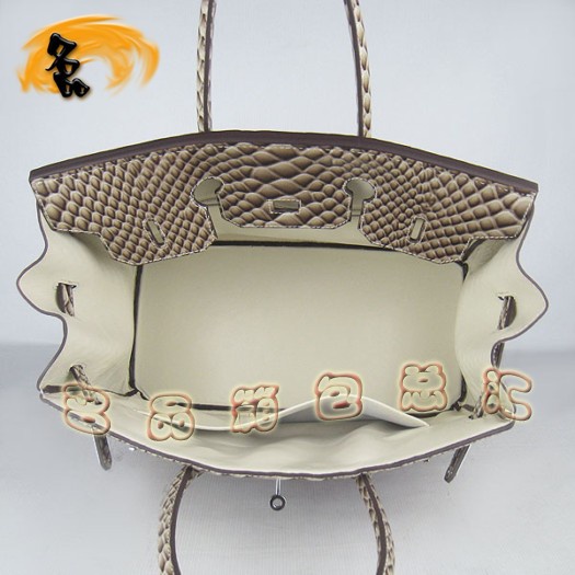 6089 Hermes新款魚紋女士手提包 Hermes Birkin 鉑金包 35 Birkin 灰色銀扣
