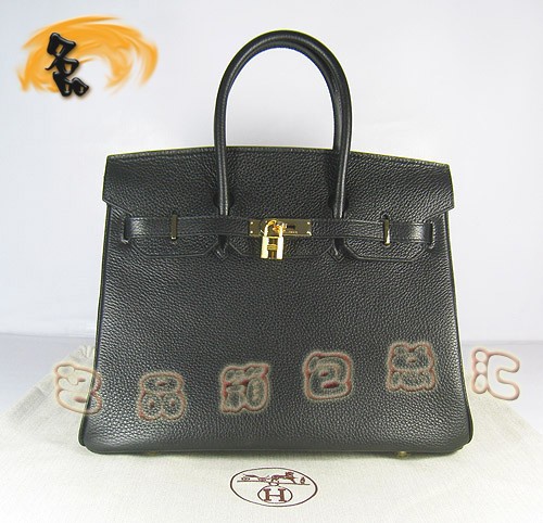 6089 Hermes 35 Birkin 荔枝紋手提包 Hermes女包 Hermes Birkin 鉑金包 黑色金扣
