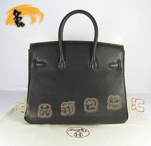 6089 Hermes 35 Birkin 荔枝紋手提包 Hermes女包 Hermes Birkin 鉑金包 黑色金扣