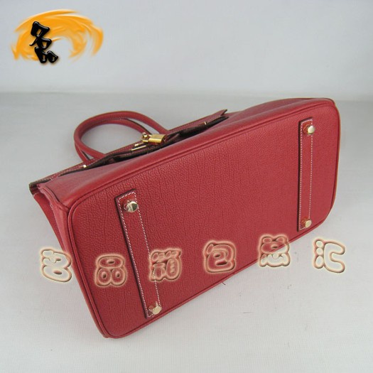 6089 Hermes 35 Birkin 牛頸紋手提包 Hermes女包 Hermes Birkin 鉑金包 紅色金扣