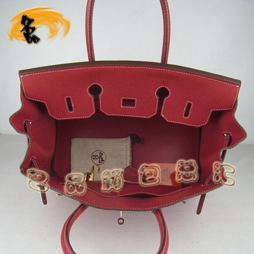 6089 Hermes 35 Birkin 牛頸紋手提包 Hermes女包 Hermes Birkin 鉑金包 紅色金扣
