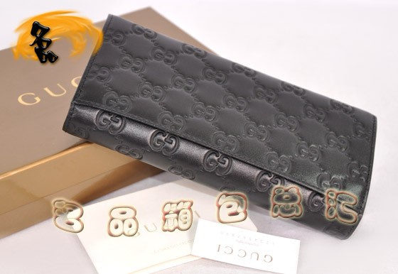 233112 專(zhuān)柜品質(zhì) GUCCI牛皮壓花錢(qián)包 GUCCI長(zhǎng)款錢(qián)包 古奇男包 黑色